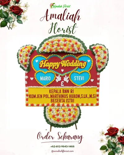 Karangan Papan Bunga Pernikahan di Sindang Barang